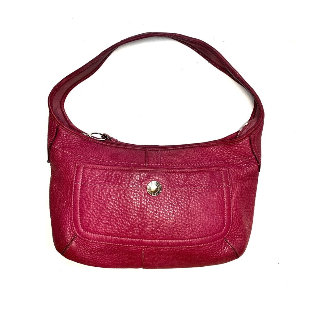 Vintage Coach Ergo Turn Lock Hobo Shoulder Bag Fuschia Pebbled Leather
